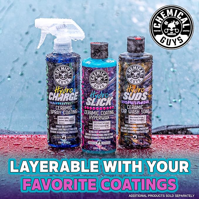Chemical Guys HydroSlick 8 oz with 2 Applicators - Long Lasting Ceramic Coating Sealant for Cars, Trucks & More - Provides Extreme Gloss and Protection - WAC241