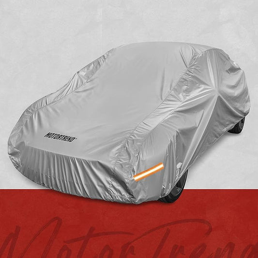 Motor Trend SafeKeeper Heavy Duty Car Cover Waterproof All Weather, Multi-Layered Truck SUV Car Cover for Snow Rain Sun UV Protection, Full Exterior Car Covers for Automobiles (Fits up to 157" Length)