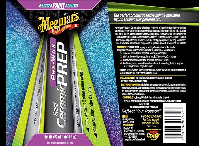 Meguiar's Hybrid Ceramic Pre-Wax Prep - 16 Oz Bottle