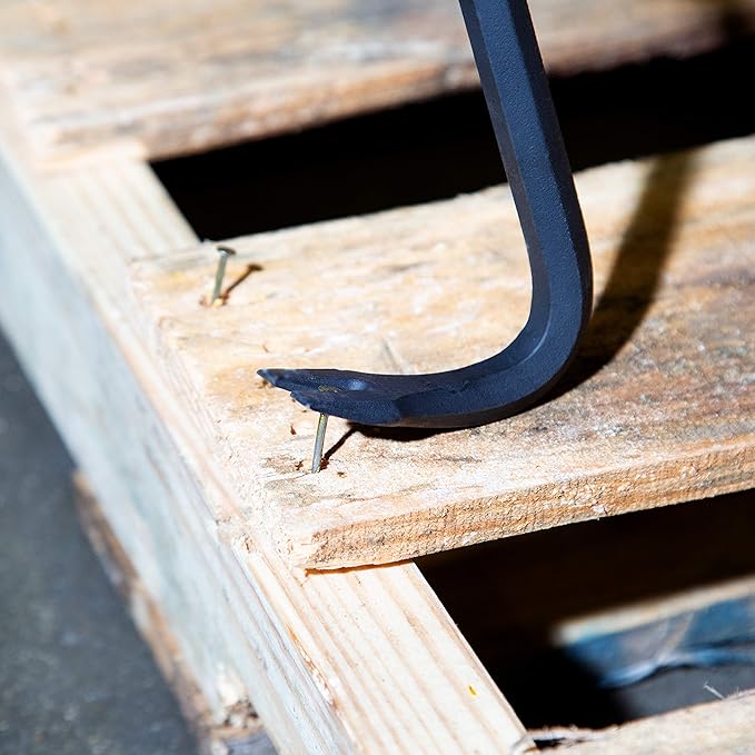 GreatNeck WR18 18-Inch Wrecking Bar, Pull Nails and Pry Apart Wood, Useful Tool for Every Home Owner, Goose-Necked Body for Max Leverage, Nail Puller & Chisel Ends, Drop Forged Steel Body
