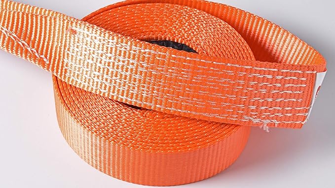 Tow Strap 2" X 20', 6.5 Ton 2 Inch X 20 Ft. Polyester Hi-Gear Rope 2 Loops 14,000lb Towing Recovery by Alfa Wheels (Orange, 2in 20ft 2x20)