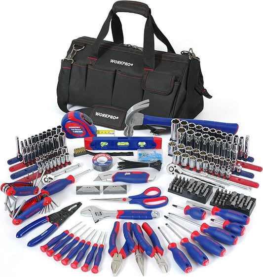 WORKPRO 322PCS Home Repair Tool Kit + DEWALT 20V Max Cordless Drill/Driver Kit (DCD771C2)