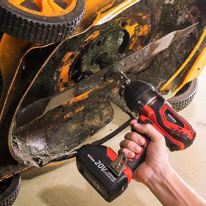 NoCry 20V Cordless Impact Wrench Kit - 300 ft-lb (400 N.m) Torque, 1/2 inch Detent Anvil, 2700 Max IPM, 2200 Max RPM, Belt Clip; 4.0 Ah Battery, Fast Charger & Carrying Case Included