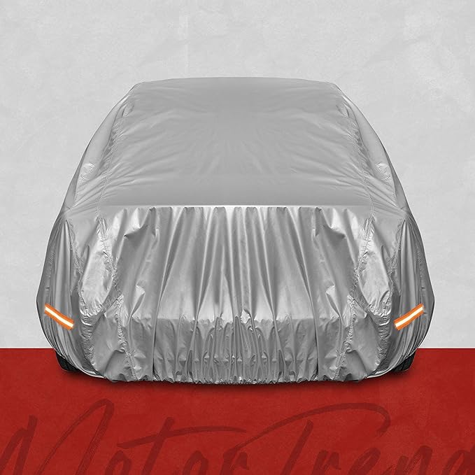 Motor Trend SafeKeeper Heavy Duty Car Cover Waterproof All Weather, Multi-Layered Truck SUV Car Cover for Snow Rain Sun UV Protection, Full Exterior Car Covers for Automobiles (Fits up to 228" Length)