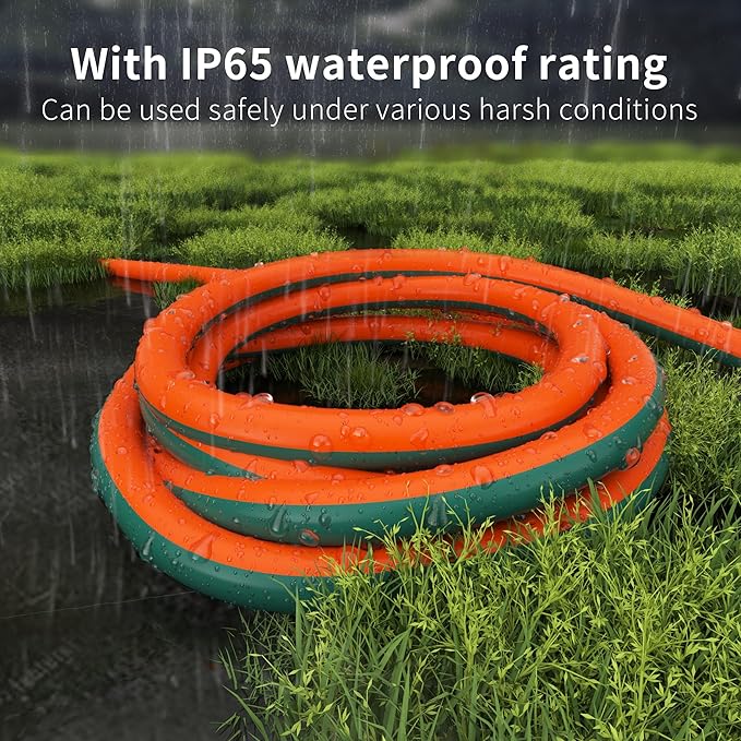 HUANCHAIN 12 Gauge 25 ft Outdoor Extension Cord with Lighted End, Heavy Duty Flexible Cold-Resistant 3 Prong Electric Cord Waterproof Outside, 15Amp 1875W 12AWG SJTW, Orange Green, ETL