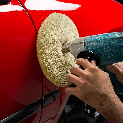 TCP Global 8" 100% Wool Polishing & Buffing Pad Double Sided - Wool Buffing Pad for Automotive, Marine, Truck, RV & Compound Cutting