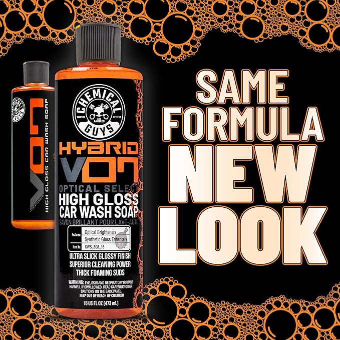 Chemical Guys CWS_808_16 Hybrid Foaming High Gloss Car Wash Soap (Works with Foam Cannons, Foam Guns or Bucket Washes) Safe for Cars, Trucks, Motorcycles, RVs & More, 16 fl oz, Orange Scent