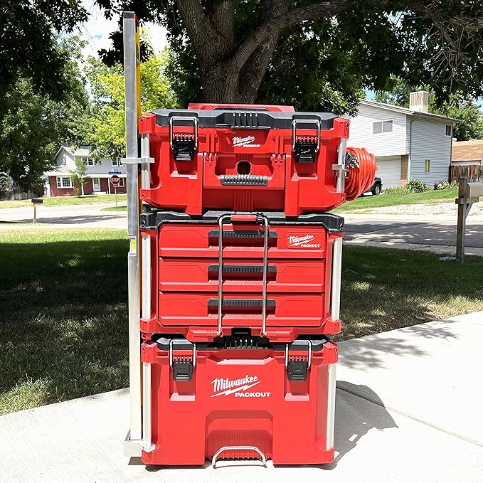 Alpha Engineered Level Mount Holder Compatible with Milwaukee Packout Tool Box-Fits Packout Organizers - Includes Set Screws - Perfect Packout Accessories Upgrade & Packout Mods Solution - Left Side