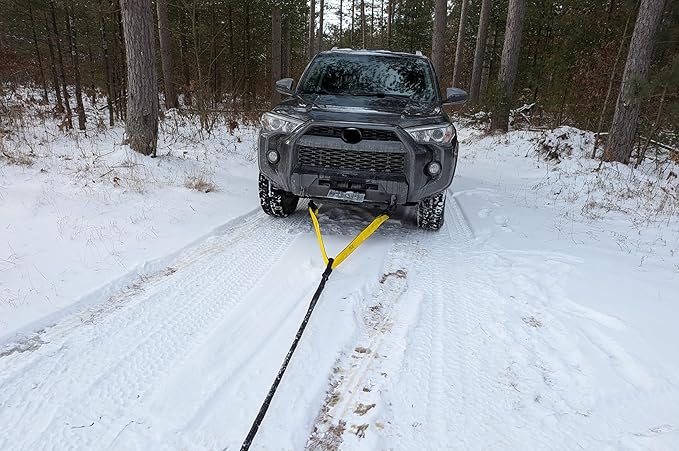 TGL 3 inch, 8 Foot Tree Saver Strap, Recovery Short Tow Strap with Loops, Winch Strap. 30,000 lbs MBS. Truck, UTV, ATV - Compatible with Jeep Accessories, Ford, Toyota