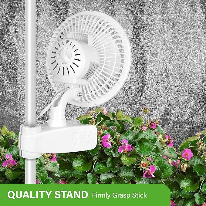 Simple Deluxe Clip Fan, 6 Inch Grow Tent Fan, Adjustable 90° Angles, 15W, 2-Speeds Control, 4 Pack