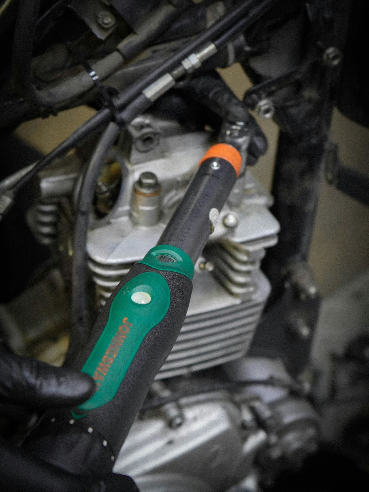 Torque wrench used to tighten bolts with precise measurement
