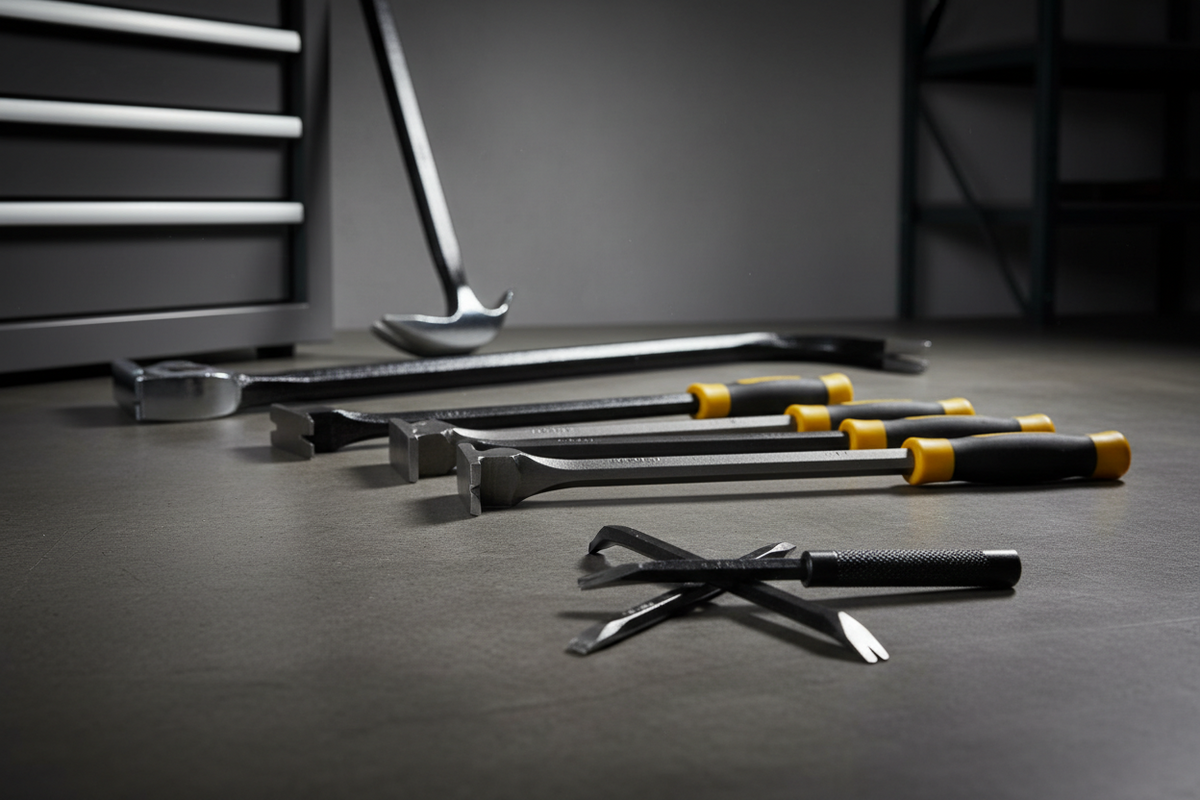 Pry bar tool used to lift and separate automotive parts