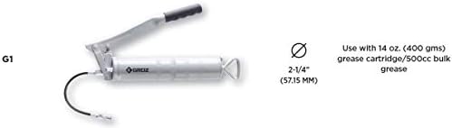 PROLUBE Standard Duty Lever Grease Gun | 6,000 PSI | 14-Ounce Capacity | 6-inch Steel Extension & Coupler (42502)