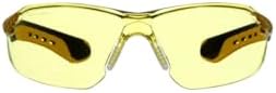 3M Flat Temple Safety Eyewear with Scratch Resistant Lens, Amber Frame, 1-Pair