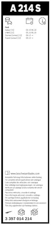 BOSCH 3397014214 AeroTwin Wiper Blade Combo - Set of 2 (30"& 30") Pinch Tab