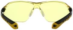 3M Flat Temple Safety Eyewear with Scratch Resistant Lens, Amber Frame, 1-Pair