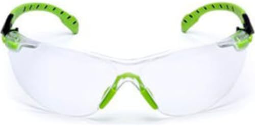 3M Safety Glasses, Solus 1000, Scotchgard Clear Lens, Green/Black Frame