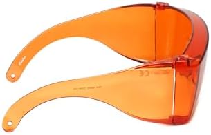 Calabria 3000 Fitover Safety Glasses with Uni-Lens – [Dark Orange Red] Wrap Around Eye Protection | Anti-Fog Scratch Resistant | Protective Eyewear