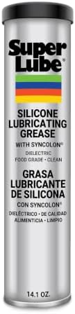 Super Lube Silicone Lubricating Grease w/Syncolon - Waterproof, All Purpose, Food-Grade Grease - Rust Protection - Automotive & Industrial Use - Translucent White - Cartridge - 14.1 oz (92150)