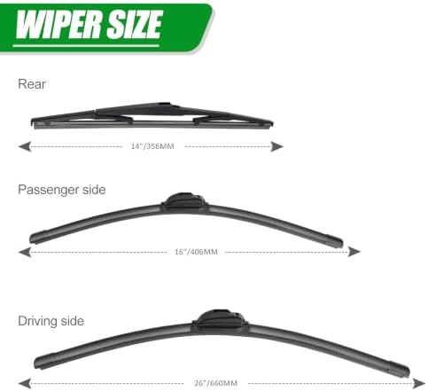 Windshield Wiper Blade compatible with 16-21 Hyundai Tucson/07-12 Mazda CX7