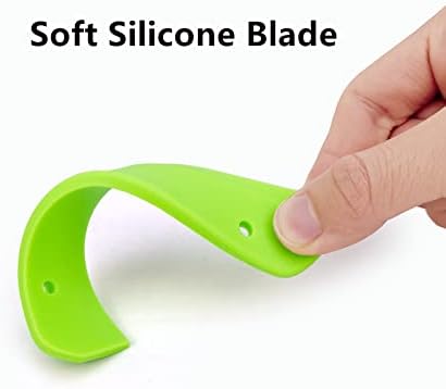 Super Flexible Silicone Squeegee, Auto Water Blade, Water Wiper, Shower Squeegee, 5.9'' Blade and 7.5'' Long Handle, for Car Windshield, Window, Mirror, Glass Door, Black Green