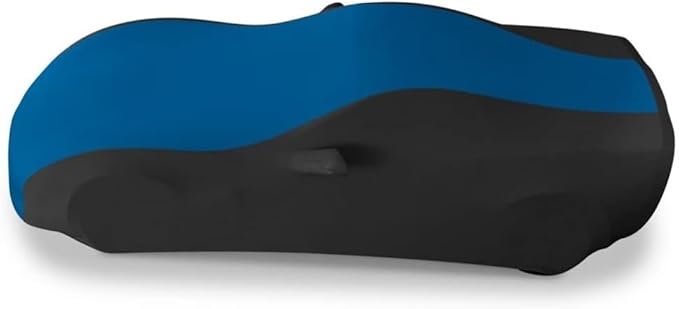 SR1 Performance C5 Corvette Car Cover 1997–2004 – Indoor Stretch Satin, Soft Breathable Dust Protection, Ultraguard Z06, Convertible, Hardtop (Blue/Black)