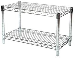 Shelving Inc. 12" d x 24" w Chrome Wire Shelving with 2 Tier Shelves, Weight Capacity 800lbs Per Shelf