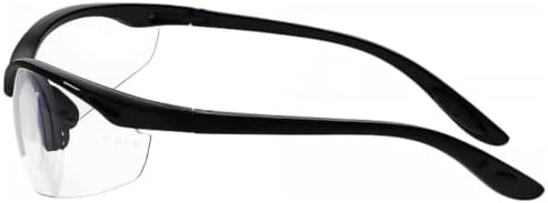 Full Lens Magnifying Safety Reading Glasses, Black Frame, Clear Lens