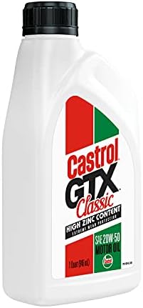Castrol GTX Classic 20W-50 Conventional Motor Oil, 1 Quart, Pack of 6