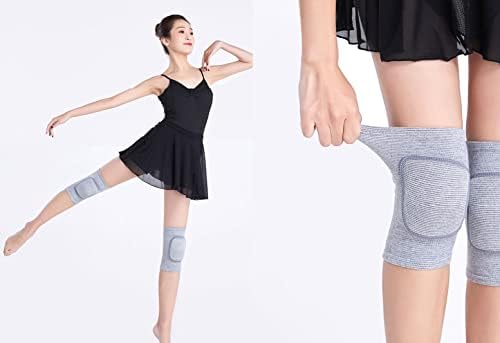 SUJAYU Knee Pads for Women, Dance Knee Pads Wrestling Knee Pads Basketball Knee Pads Volleyball Knee Pads for Women, Knee Protector Soft Knee Pads for Work (Grey, L)