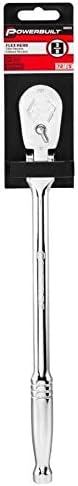 Powerbuilt 3/8" Drive Flex Head Extra Long Ratchet Handle, 11.5 Length Long Reach Seal Head Ratchet, 72 Tooth Gear-649934