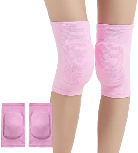 Knee Pads for Women Men, Dance Knee Pads Wrestling Knee Pads Basketball Knee Pads Volleyball Knee Pads for Women, Knee Protector Soft Knee Pads for Work (Pink, Small)