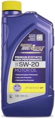 Royal Purple (06520-6PK API-Licensed Heavy Duty SAE 5W-20 High Performance Synthetic Motor Oil - 1 Quart, (Case of 6)