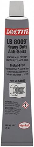 Loctite 51609 Gray LB 8009 Heavy Duty Anti-Seize Lubricant, -20 Degree F Lower Temperature Rating to 2400 Degree F Upper Temperature Rating, 1 fl. oz. Tube