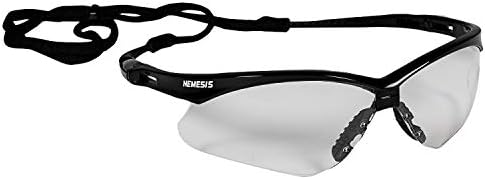 KLEENGUARD (Formerly Jackson Safety V30 Nemesis Safety Glasses/Sunglasses, 25676 Black Frame, Clear Lens (6 Pair)