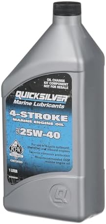 Quicksilver 4-Stroke Oil Change Kit – for Mercury Outboard Engines – 15, 20, 25, 30, 40, 50, 60, 75, 90, 115, 150, 175, 200, 225, 250, 300, 350, 400 HP