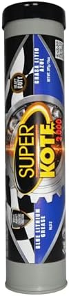 Blue and Tacky Lithium Grease Superkote 2000 | NLGI 2 | EP Grease | Tube | Extreme Pressure | High Temperature | Heavy Duty | Automotive | Blue Grease | 1-Pack of 14 Oz.
