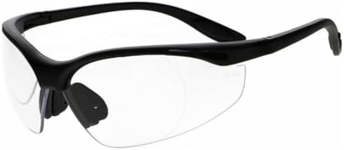 Full Lens Magnifying Safety Reading Glasses, Black Frame, Clear Lens