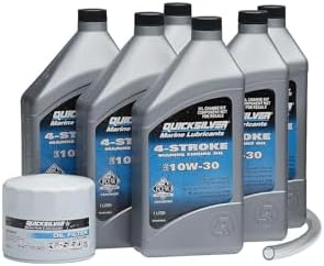 Quicksilver 4-Stroke Oil Change Kit – for Mercury Outboard Engines – 15, 20, 25, 30, 40, 50, 60, 75, 90, 115, 150, 175, 200, 225, 250, 300, 350, 400 HP