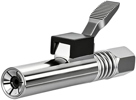 GOOACC Grease Gun Coupler 12000 PSI Quick Release and Locking Grease Gun Tips 6 Jaws, Compatible with 1/8" NPT Mini Small Grease Guns Single Handle Grease Fittings for Automotive Farm Easy Lubrication