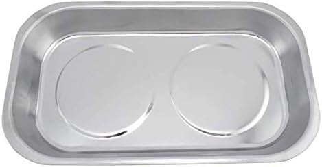 Edward Tools 9.5” Large Rectangle Magnetic Tray - Magnetic Parts Tray for Screws, Nut, Bolts, Small Tools - Great for Mechanics, DIY - Heavy Duty Stainless Steel - Extra Strength Magnet