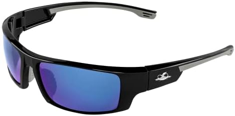 Bullhead Safety Dorado Safety Glasses with Polarized Blue Mirror, Unisex, ANSI Z87, Lightweight and Durable