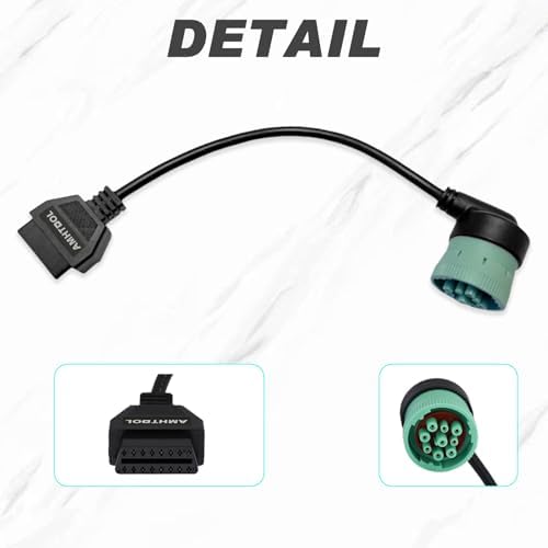 J1939 9 Pin OBD2 Adapter Cable,Truck 9 Pin to OBD2 16 Pin Connector