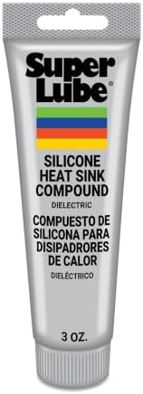 Super Lube Silicone Heat Sink Compound - Thermally Conductive for Heat Transfer - High Dielectric Strength Thermal Compound - Ideal for Electrical Devices & Components - White - Tube - 3 oz (98003)