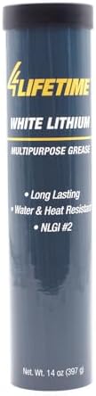 4Lifetime White Lithium Grease 14oz Cartridge – Multipurpose NLGI #2 Lubricant for Automotive, Garage Doors, Hinges, Bearings, Sliding Tracks, Farm & Shop Equipment – Water & Heat Resistant