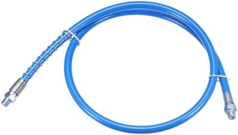HARFINGTON Grease Gun Hose 39.3" 10000 PSI Spring Flex High Pressure Quick Release Grease Replacement with Coupler 1/8" NPT Threads for Grease Gun, Blue