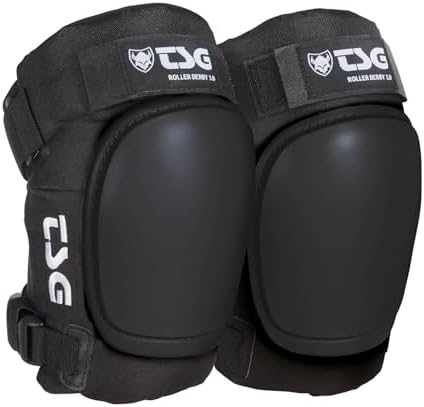 TSG Roller Derby Knee Pads 3.0, for Men & Women, Skateboarding, Roller skating, Rollerblade, Hardshell, Certified Protection, Tear Resistant Nylon, Ergonomic, Slim Profile, Open Back, Swiss Design