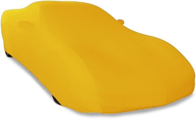 SR1 USA C4 Corvette Indoor Car Cover - Custom Fit Ultraguard Stretch Satin - The Ultimate High End Fit with Storage Bag for 1984-1996 C4, Z51, GS, ZR1 Convertible, Hardtop Corvettes (Yellow)