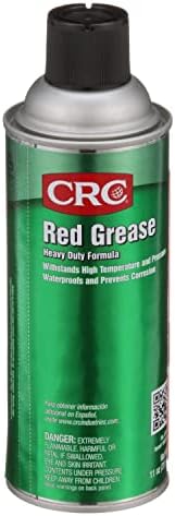 CRC Red Grease 03079 – 11 WT OZ, Multi-Purpose Aerosol Lubricant, Red Color for Easy Visual Inspection