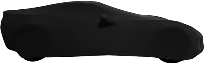 SR1 USA C7 Corvette Indoor Car Cover - Custom Fit Ultraguard Stretch Satin Dust Proof, High End with Storage Bag for 2014-2019 Stingray, Z51, Z06, Grand Sport Corvettes (Black)